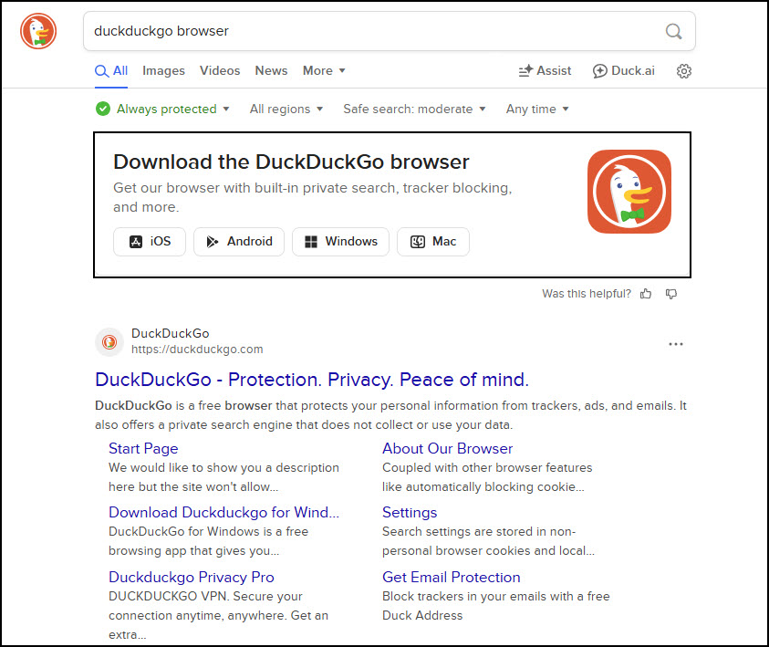 DUCKDUCKGO WINDOWS 11 visual data 6